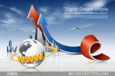 立體纏繞效果箭頭與建筑物psd分層素材